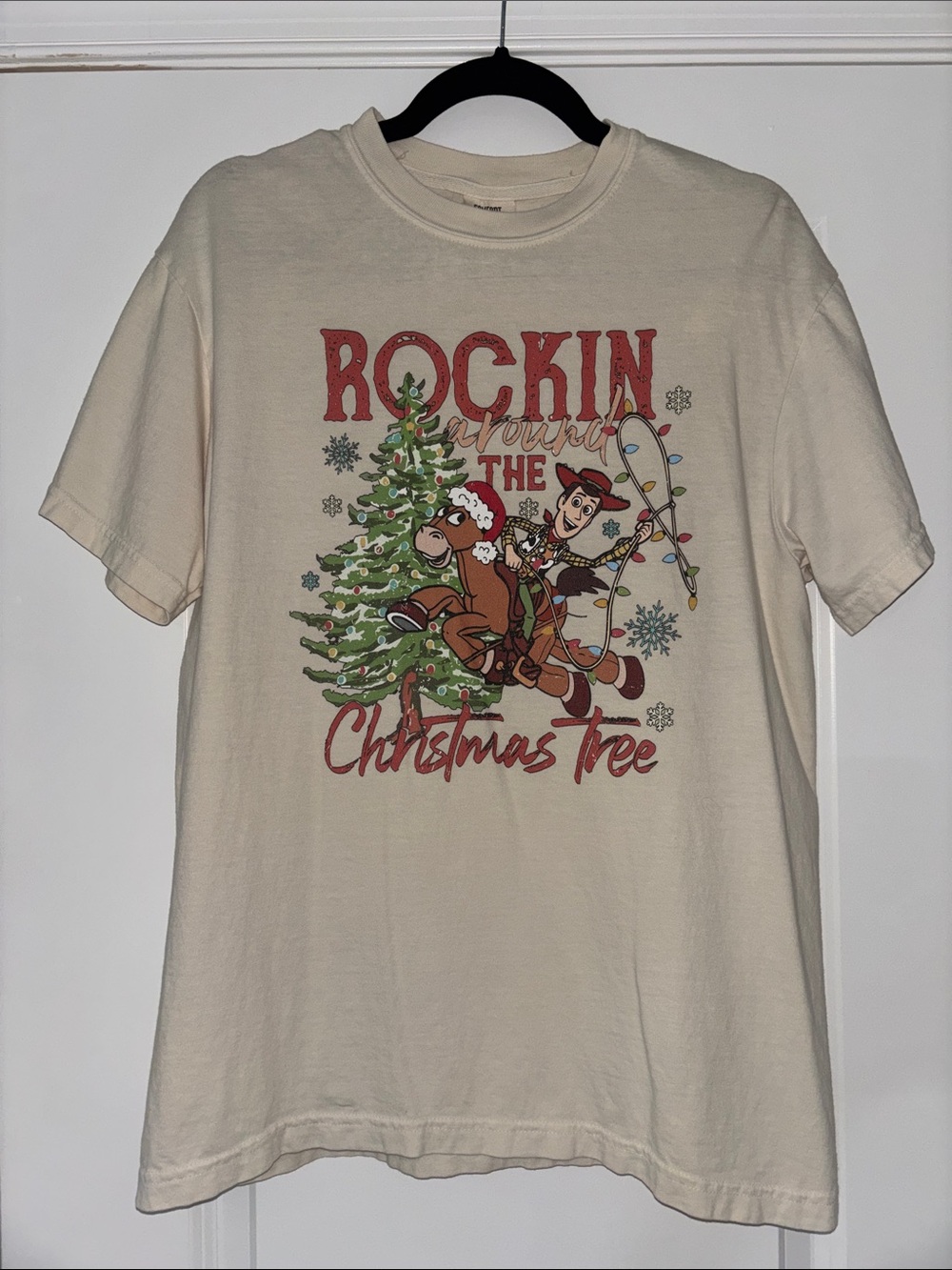 Disney Toy Story Christmas Comfort Colors Tee- 'Rockin Around the Christmas Tree